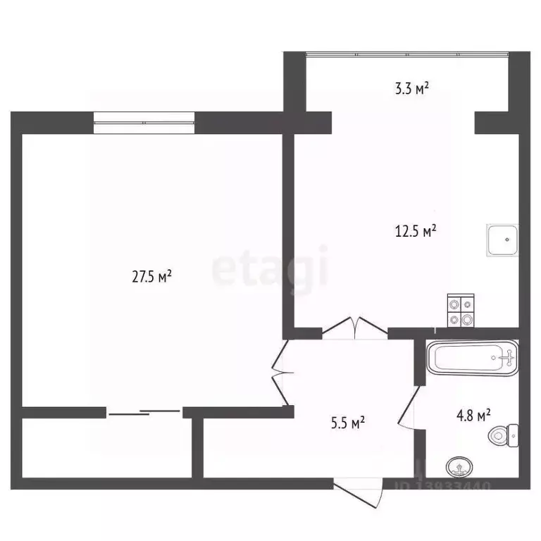 1-к кв. Тюменская область, Тюмень ул. Дружбы, 73 (49.2 м) - Фото 1