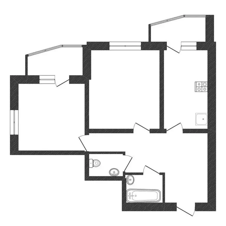 2-комнатная квартира: деревня Кабицыно, улица Багратиона, 10 (61.6 м) - Фото 1