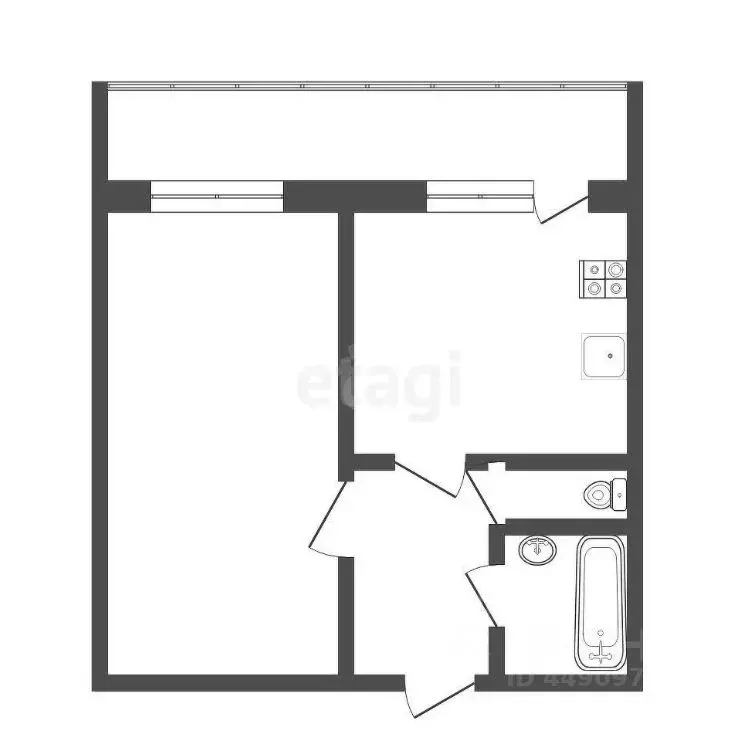 1-к кв. Смоленская область, Смоленский муниципальный округ, д. ... - Фото 1