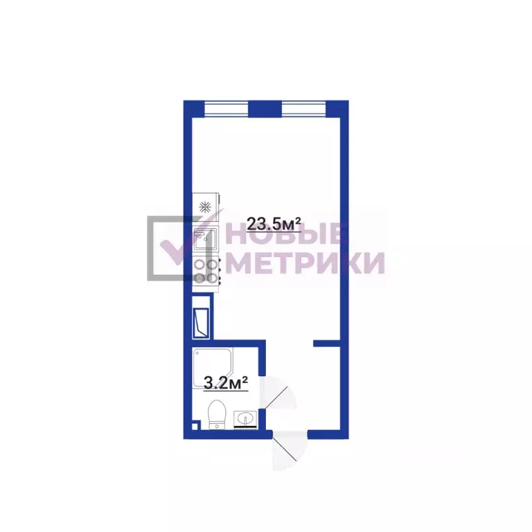 Студия Санкт-Петербург ул. Академика Павлова, 7 (28.5 м) - Фото 1