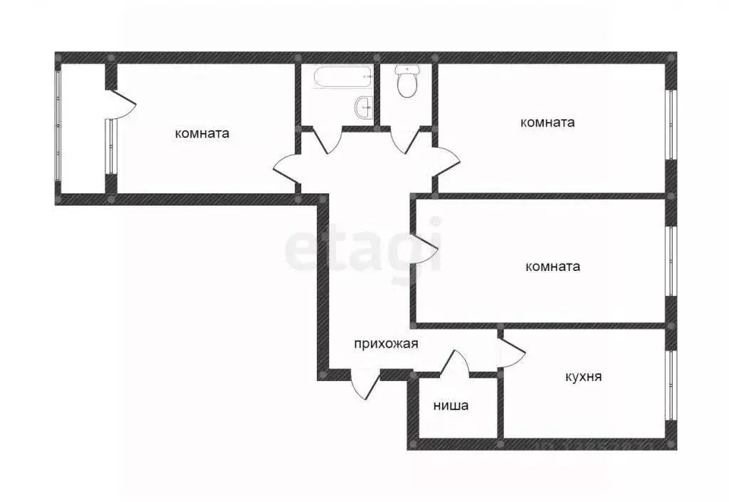 3-к кв. Приморский край, Владивосток ул. Нейбута, 21 (66.3 м) - Фото 1