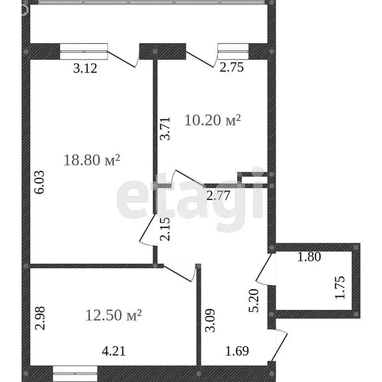 2-комнатная квартира: Ишим, улица Чехова, 102А (56 м) - Фото 0