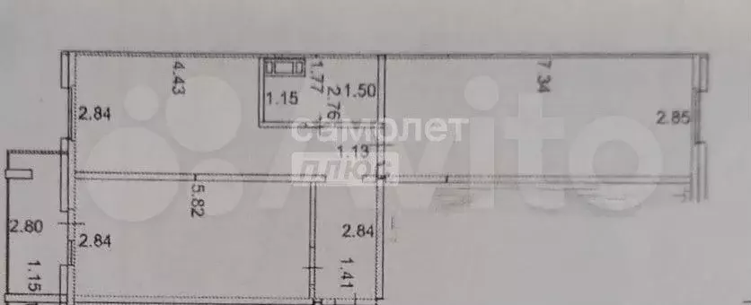 2-к. квартира, 61,1 м, 1/9 эт. - Фото 0