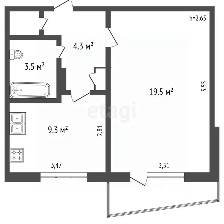 1-к кв. Владимирская область, Ковров ул. Грибоедова, 13 (38.0 м) - Фото 2