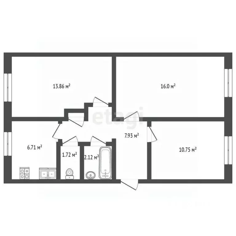 3-к кв. Челябинская область, Миасс просп. Макеева, 4 (74.6 м) - Фото 1