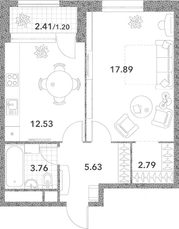 1-к кв. Москва Новоалексеевская ул., 16к2 (46.0 м) - Фото 2