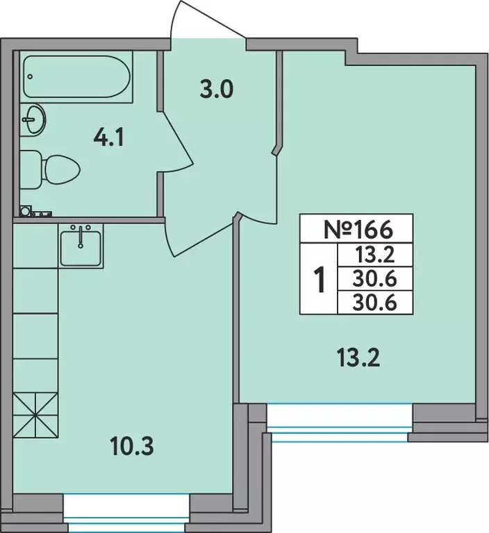 1-комнатная квартира: Новое Девяткино, Главная улица, 2 (30.6 м) - Фото 1