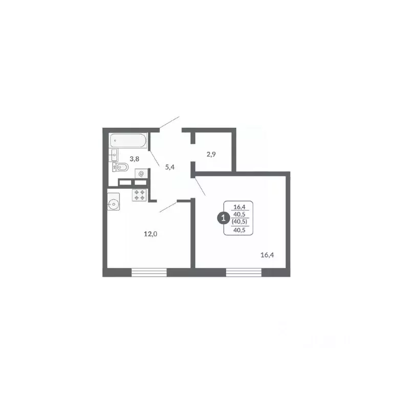 1-к кв. Кировская область, Киров ул. Потребкооперации, 34 (40.5 м) - Фото 1