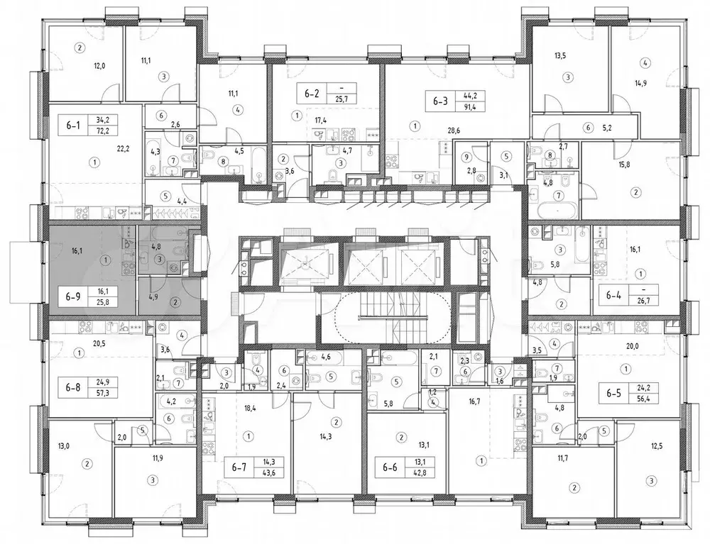 Квартира-студия, 25,7 м, 2/30 эт. - Фото 0