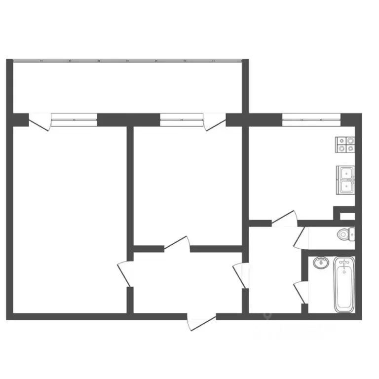 2-к кв. Тюменская область, Тюмень Минская ул., 5 (44.6 м) - Фото 2