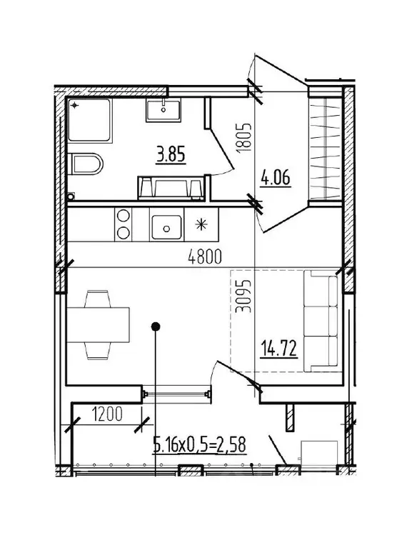Студия Краснодарский край, Новороссийск Моренуар жилой комплекс (25.21 ... - Фото 1
