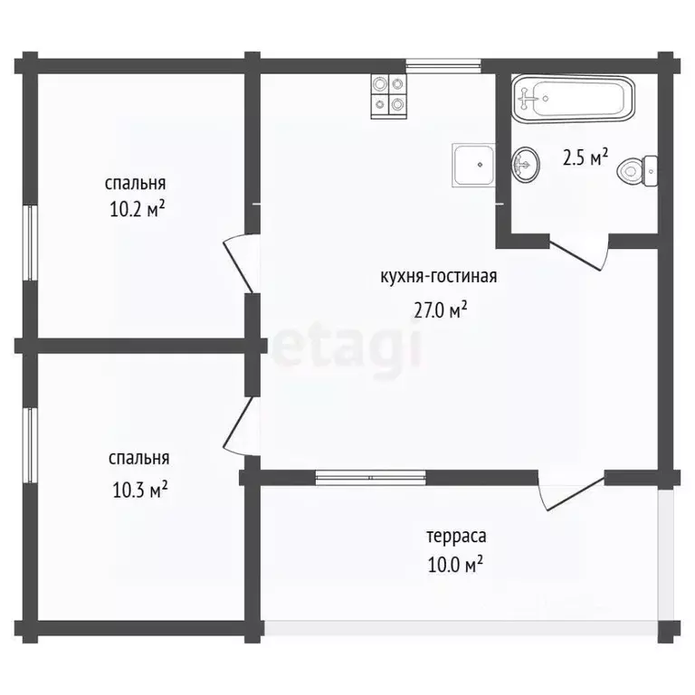 Дом в Тюменская область, Тюмень Липовый Остров СНТ,  (60 м) - Фото 2