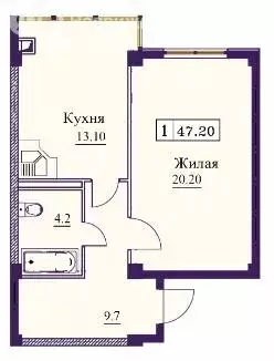 1-комнатная квартира: Ставропольский край, Минеральные Воды (47.2 м) - Фото 1