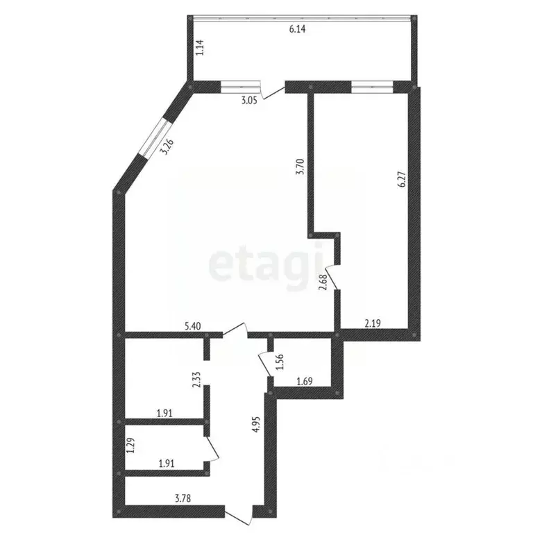2-к кв. Амурская область, Благовещенск ул. Мухина, 47 (56.4 м) - Фото 1