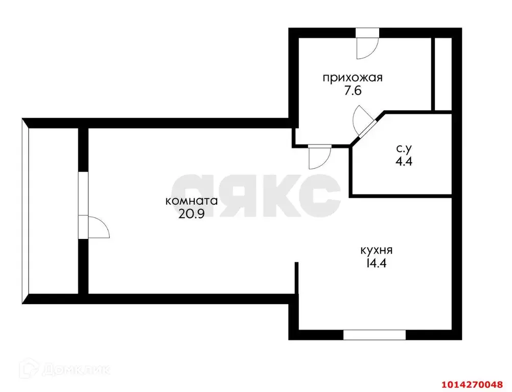 Продаётся 1-к квартира, 52.4 м - Фото 1