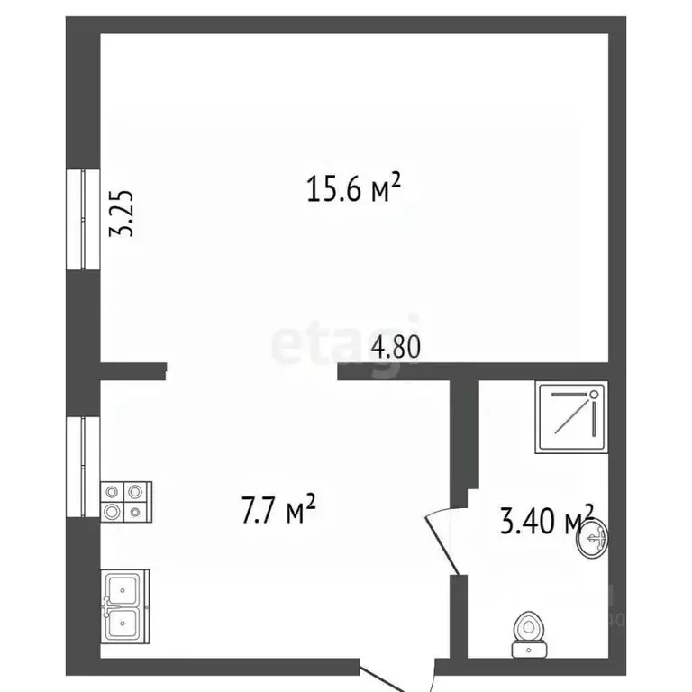 1-к кв. Крым, Феодосия бул. Адмиральский, 32 (26.7 м) - Фото 2