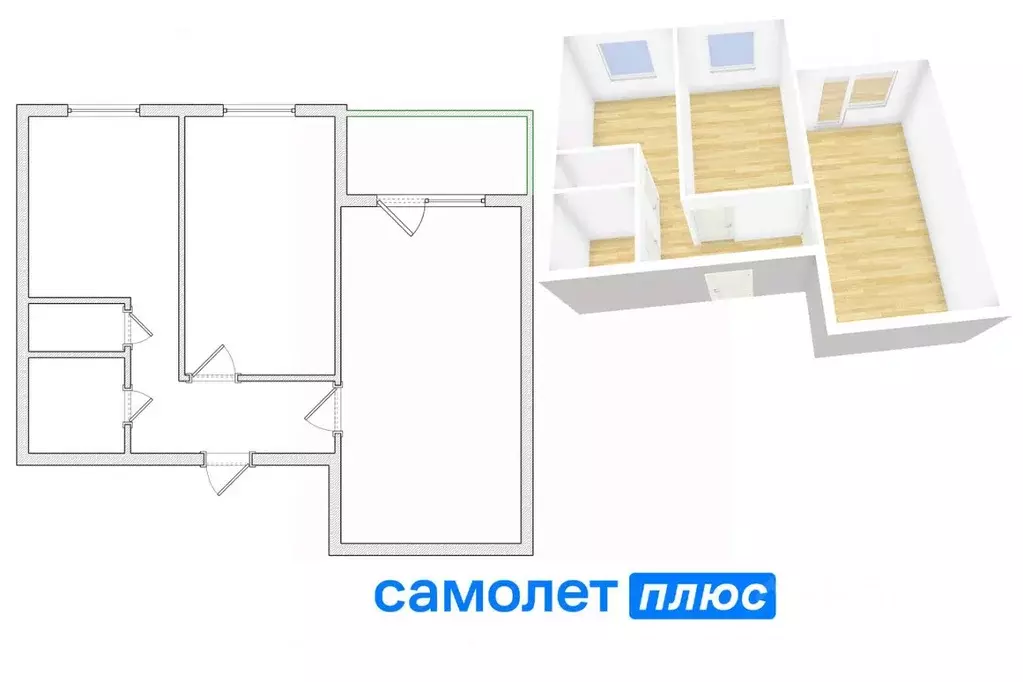 2-к кв. Кемеровская область, Кемерово ул. Свободы, 6Б (42.8 м) - Фото 1