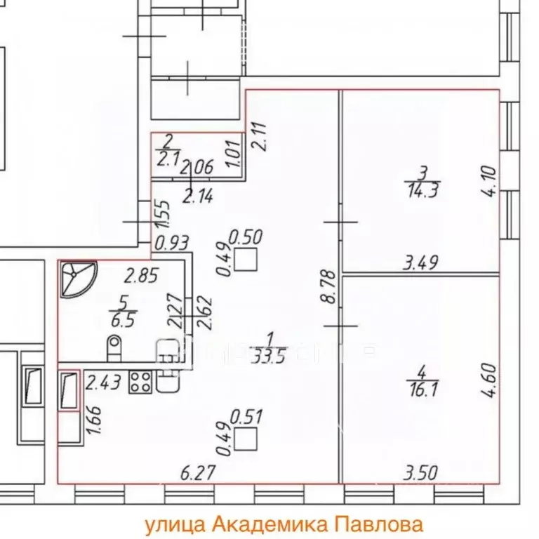 Офис в Санкт-Петербург ул. Академика Павлова, 7 (73 м) - Фото 1