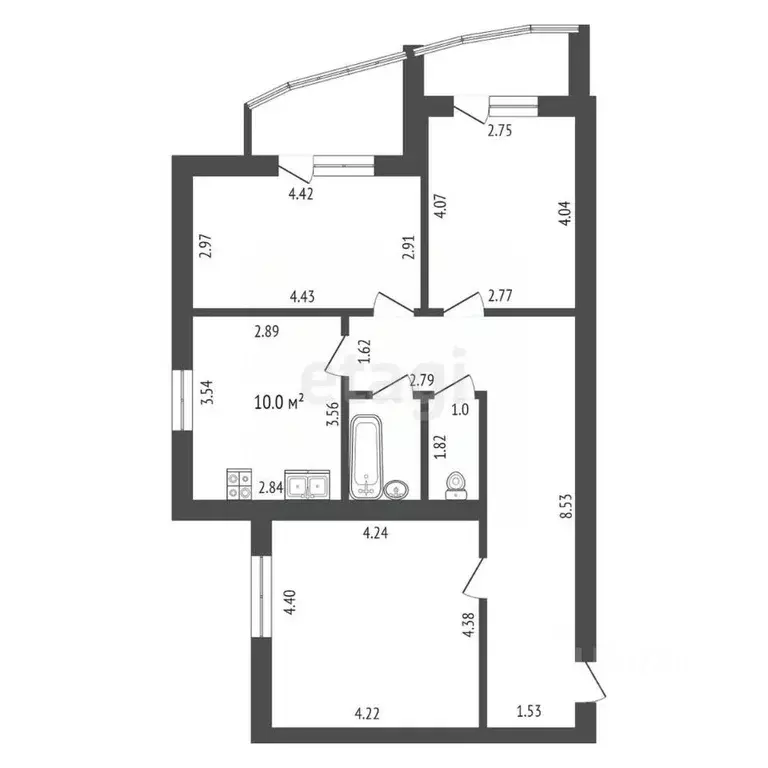 3-к кв. Мордовия, Саранск Волгоградская ул., 85 (75.2 м) - Фото 1