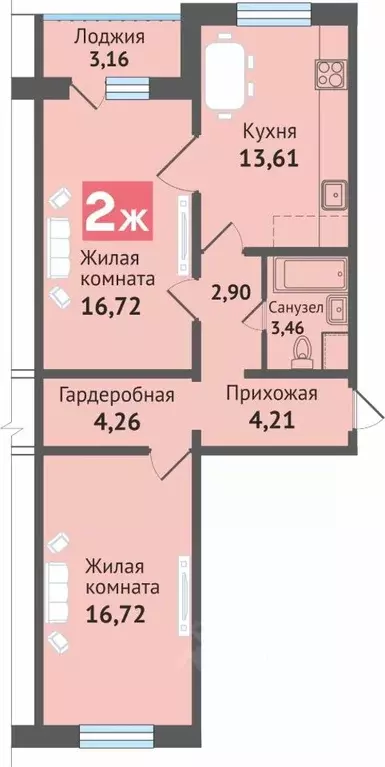 2-к кв. Марий Эл, Медведево городское поселение, Медведево пгт ул. ... - Фото 1