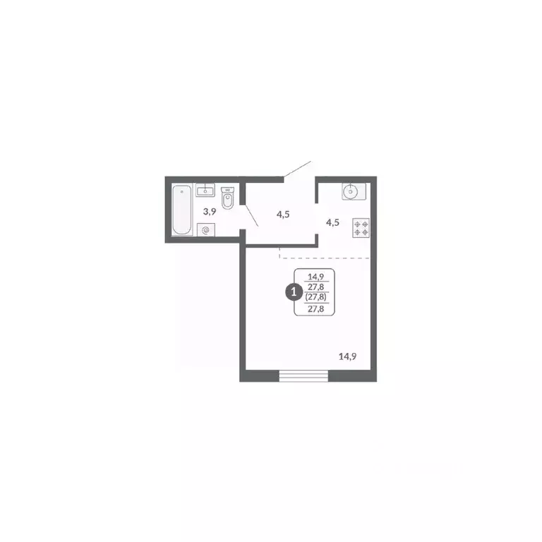 1-к кв. Кировская область, Киров ул. Потребкооперации, 34 (27.8 м) - Фото 1