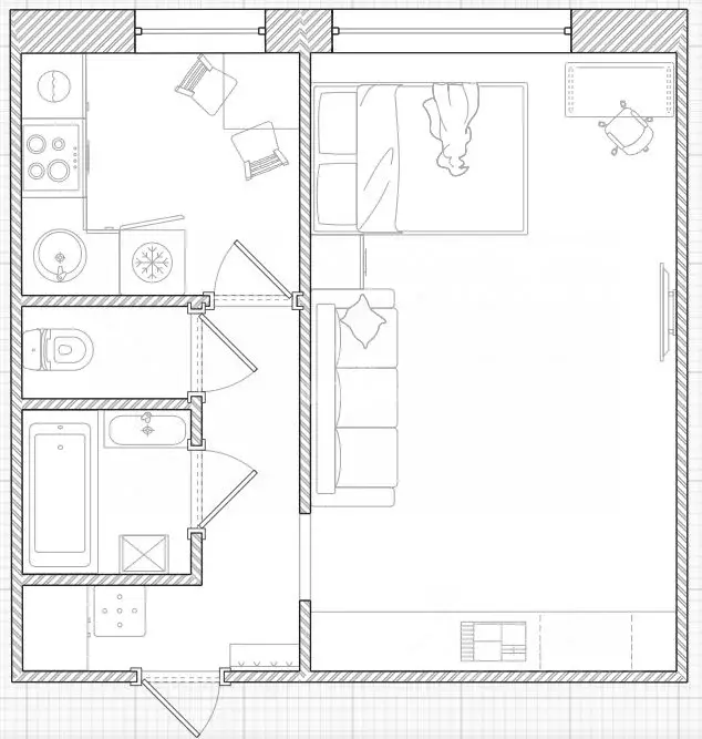 1-к кв. Воронежская область, Воронеж ул. Ломоносова, 114/17 (34.0 м) - Фото 2