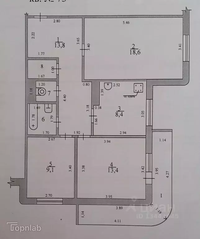 3-к кв. Тамбовская область, Тамбов Мичуринская ул., 197 (69.4 м) - Фото 1