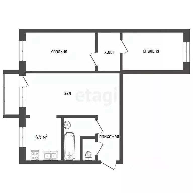 3-к кв. Севастополь ул. Героев Бреста, 3 (58.1 м) - Фото 2