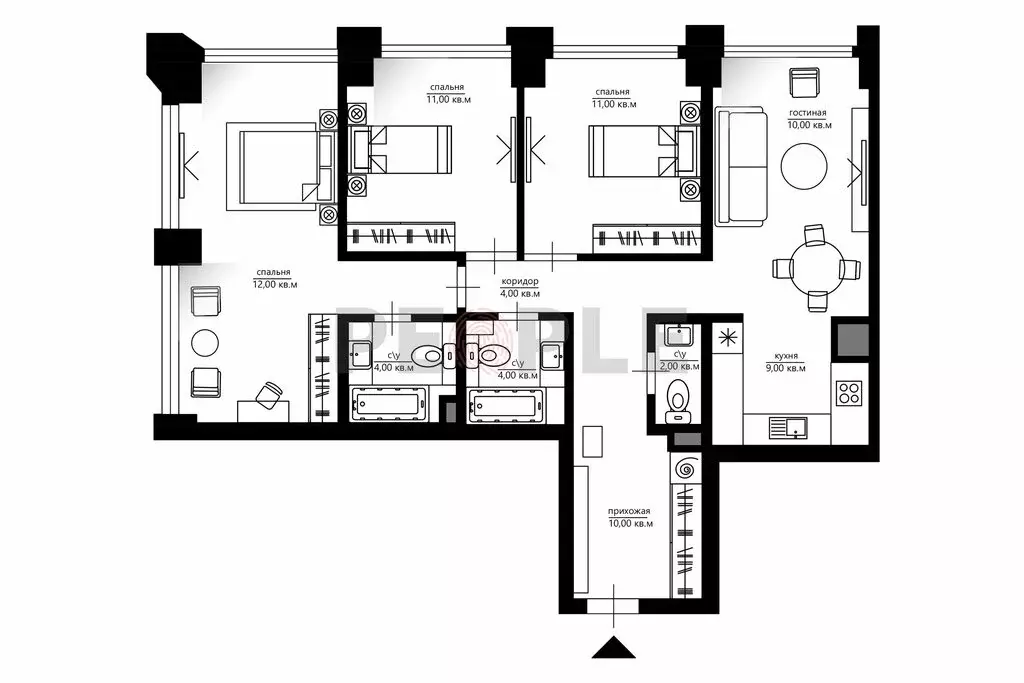 4-комнатная квартира: Москва, 4-я улица Марьиной Рощи, 10к7 (86.4 м) - Фото 1