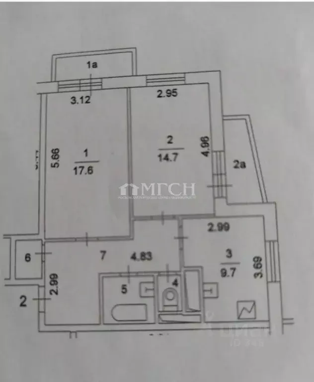 2-к кв. Москва 3-я Филевская ул., 6К2 (57.8 м) - Фото 2