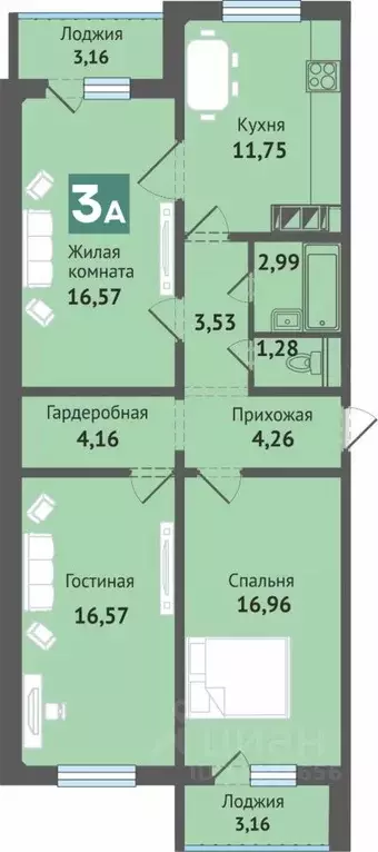 3-к кв. Марий Эл, Медведево городское поселение, Медведево пгт ул. ... - Фото 0