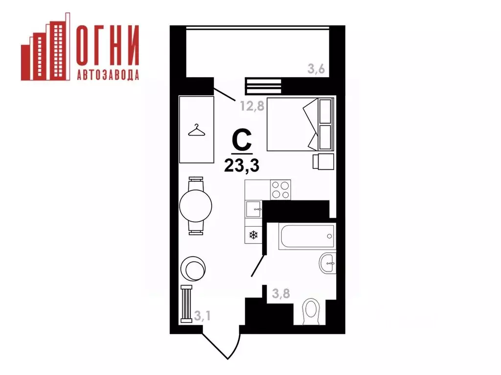 Студия Нижегородская область, Нижний Новгород Коломенская ул., 8к4 ... - Фото 0