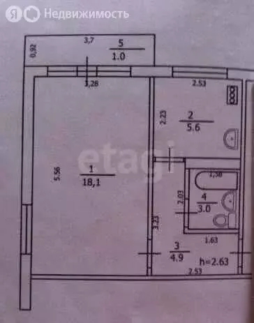 1-комнатная квартира: Казань, улица Декабристов, 101 (31.2 м) - Фото 1