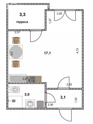 Квартира-студия: Санкт-Петербург, Пулковское шоссе, 99к6 (23.9 м) - Фото 0