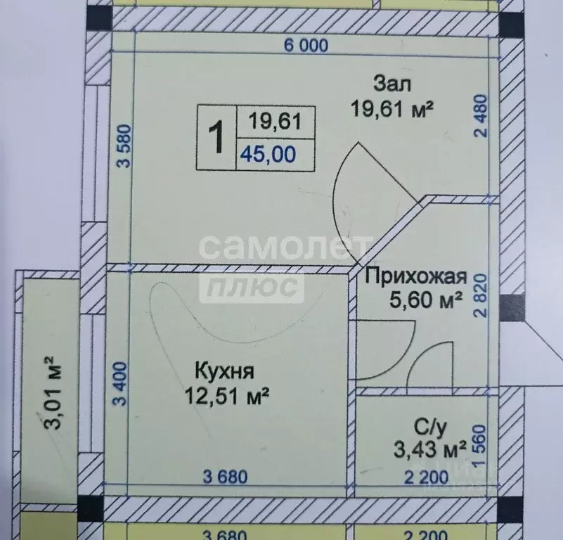 1-к кв. Кабардино-Балкария, Нальчик ул. Шогенова, 77 (45.0 м) - Фото 0