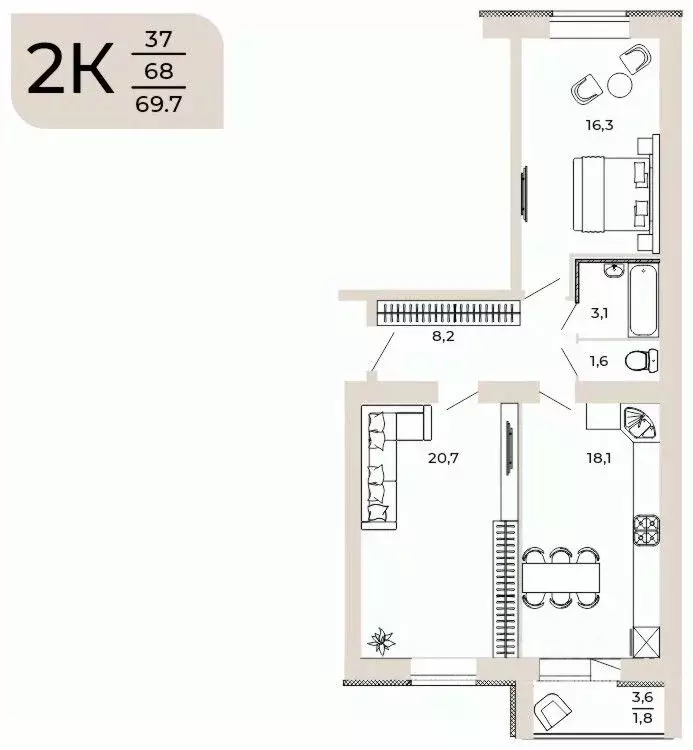 2-к кв. Пензенская область, Пенза Арбеково мкр, Дальнее Арбеково мкр,  ... - Фото 0