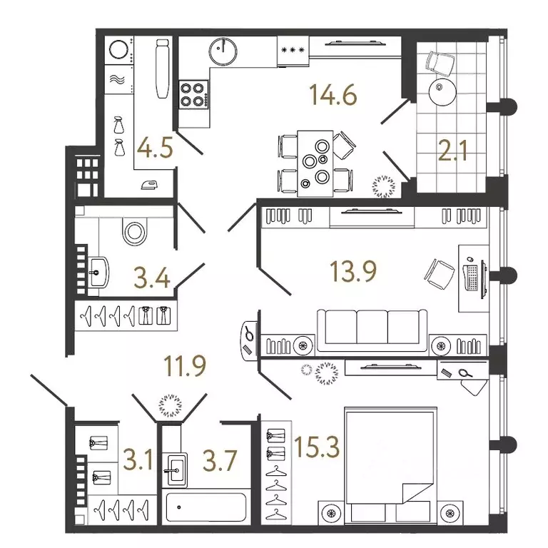 2-к кв. Санкт-Петербург Миргородская ул., 1 (70.4 м) - Фото 0