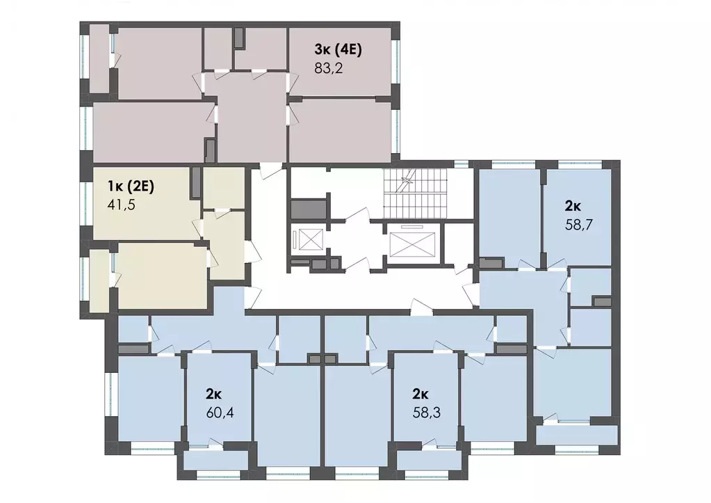 2-к кв. Воронежская область, Воронеж бул. Содружества, 1 (58.3 м) - Фото 2