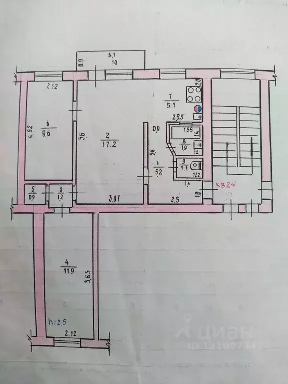 3-к кв. Северная Осетия, Моздок Моздок-1 мкр, 26 (55.0 м) - Фото 1