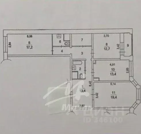 3-к кв. Московская область, Химки ул. Чернышевского, 1 (84.0 м) - Фото 2