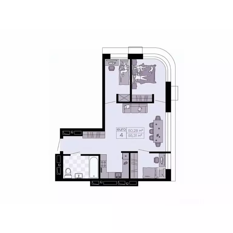 4-к кв. Приморский край, Владивосток Академгородок мкр,  (55.31 м) - Фото 0