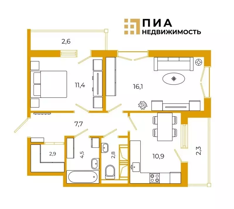 2-комнатная квартира: Санкт-Петербург, Черниговская улица, 17 (60.7 м) - Фото 0