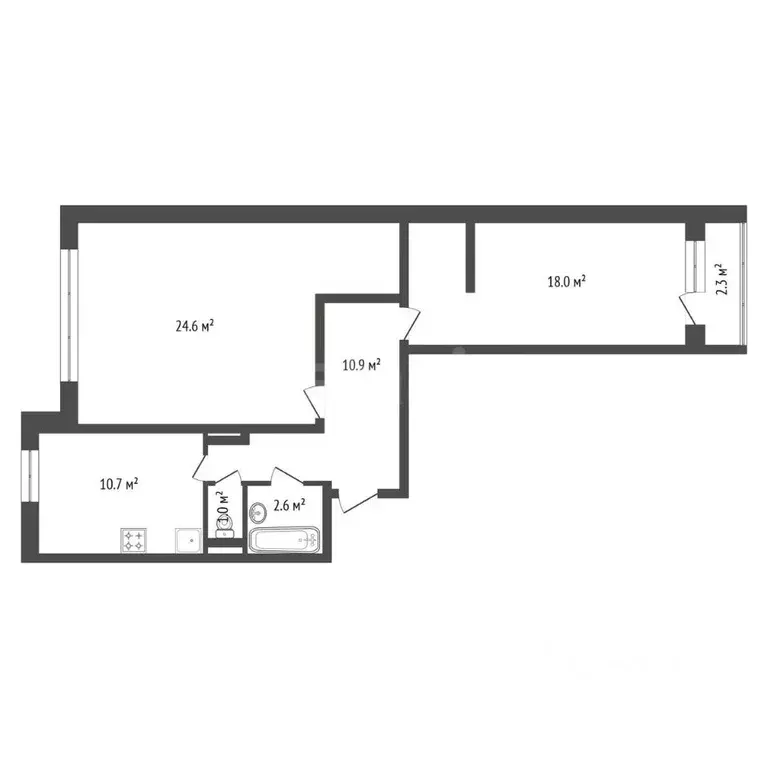 2-к кв. Санкт-Петербург просп. Науки, 79к3 (69.0 м) - Фото 2