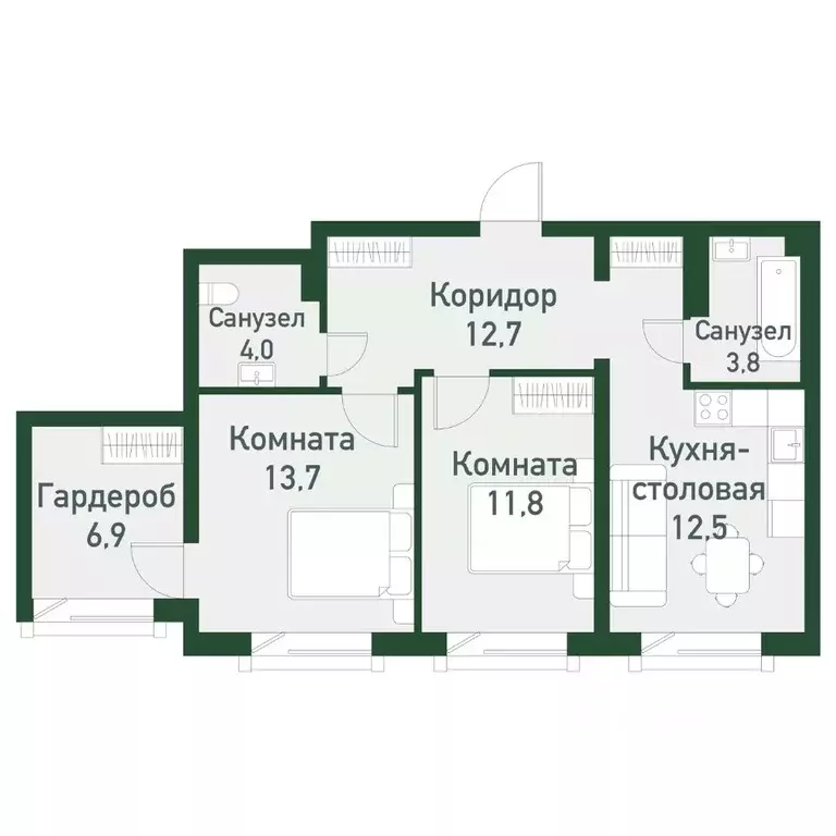 2-к кв. Челябинская область, Челябинский городской округ, пос. ... - Фото 0