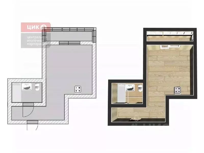 Студия Рязанская область, Рязань ул. Стройкова, 51 (28.0 м) - Фото 1