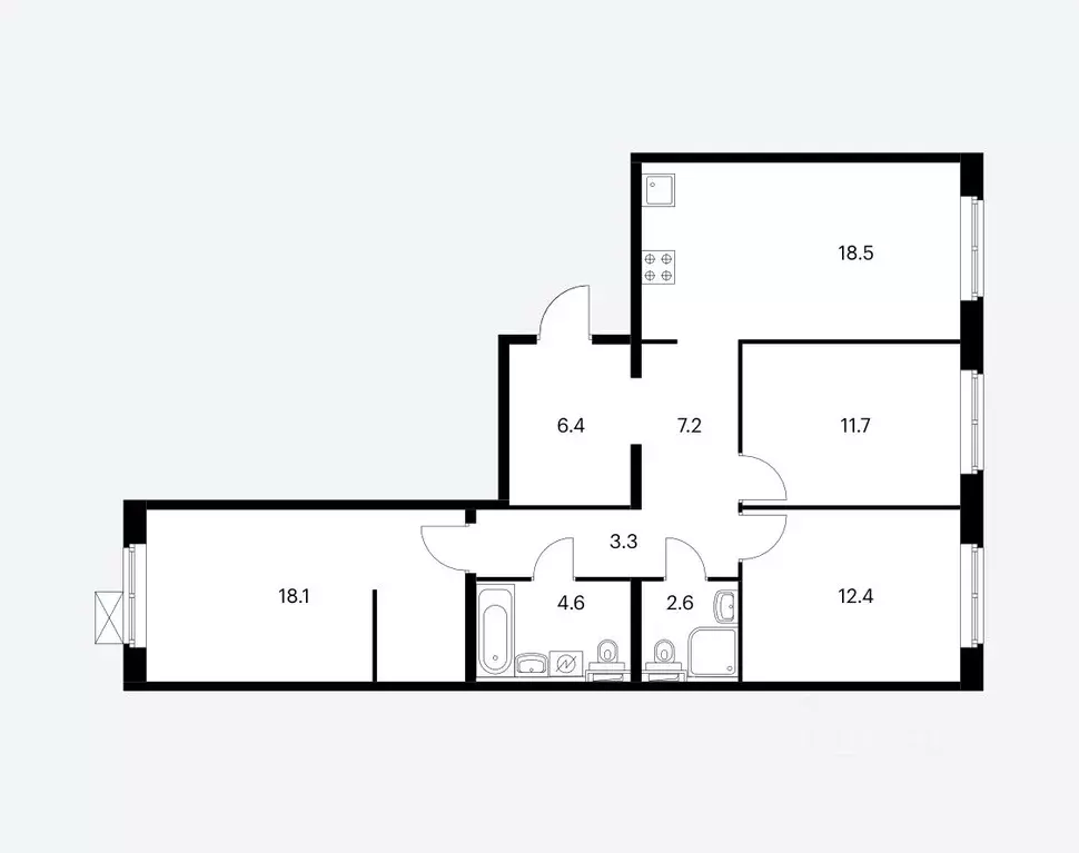 3-к кв. Московская область, Мытищи ул. Мира, 35 (86.4 м) - Фото 0