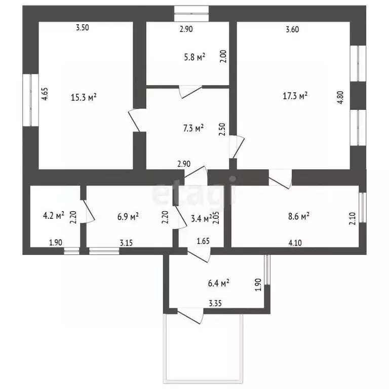 Дом в Крым, Бахчисарайский район, с. Угловое ул. Комарова, 9 (77 м) - Фото 2