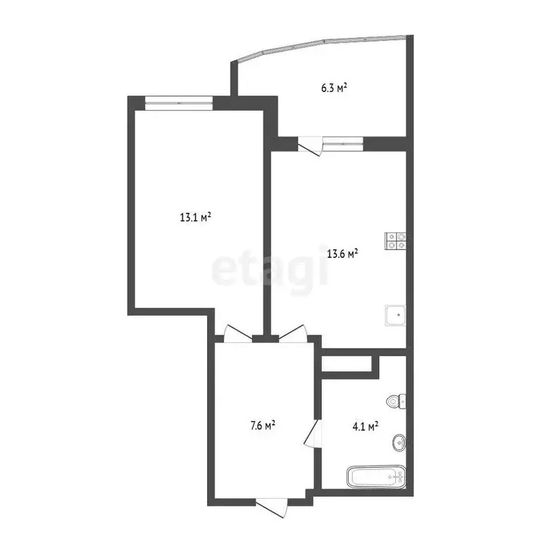 1-комнатная квартира: Тюмень, Линейная улица, 23 (39 м) - Фото 0