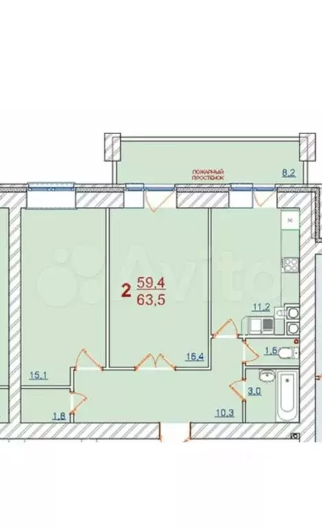 2-к кв. Тульская область, Новомосковск Рязанское ш., 10к1 (60.0 м) - Фото 0