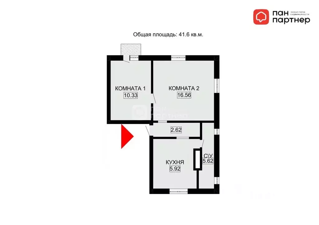 2-к кв. Ленинградская область, Гатчина ул. Володарского, 3 (41.6 м) - Фото 2